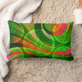 ネオングリーン抽象芸術枕 ランバークッション (ブランケット)