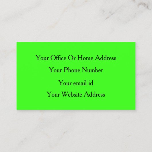 ネオングリーン明るいカラフルカスタムの写真の名前クール 名刺 (裏面)