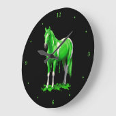 ネオングリーン滴下ウェット絵を描ボール ラージ壁時計 (傾斜)