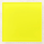 ネオングリーン無地のカラー |クラシック ガラスコースター (正面)
