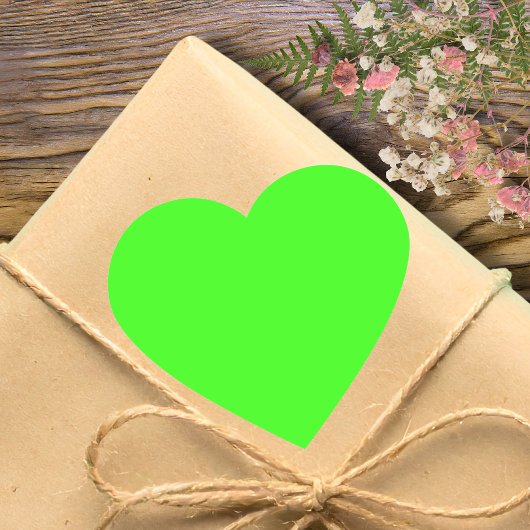 ネオングリーン無地のカラー |クラシック ハートシール