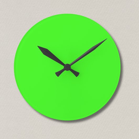 ネオングリーン無地のカラー |クラシック ラウンド壁時計