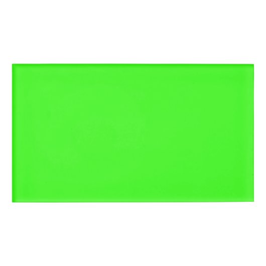 ネオングリーン無地のカラー |クラシック 名札 (正面)