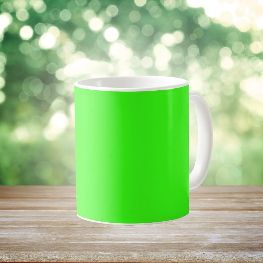 ネオングリーン無地のカラー コーヒーマグカップ