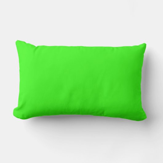 ネオングリーン無地のカラー ランバークッション (正面)