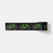 ネオングリーン自転車オンブラック サテンリボン (正面)