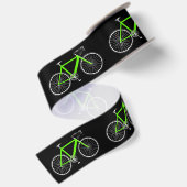 ネオングリーン自転車オンブラック サテンリボン (裏面)