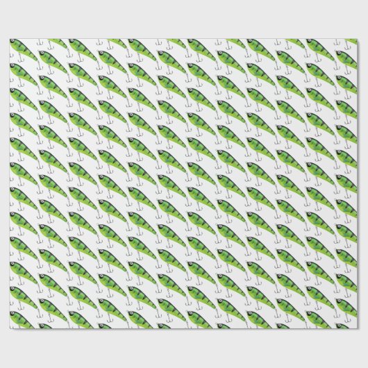 ネオングリーン魚釣りルズ ラッピングペーパー (フラット)