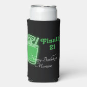 ネオングリーン21歳の誕生日 スリム缶クーラー (Seltzer正面)