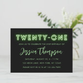 ネオングリーン21歳招待状 招待状 (スタンド正面)