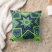 ネオングリーン&ブルーラブ装飾用クッション クッション (ブランケット)