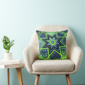 ネオングリーン&ブルーラブ装飾用クッション クッション (椅子)