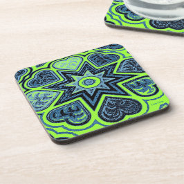 「ネオングリーン&ブルーラブ」コースター コースター