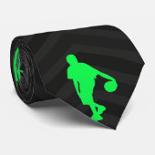 ネオングリーン、ホットピンク、バスケットボール選手、ブラック ネクタイ (ロール)