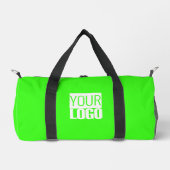 ネオングリーン – ロゴの追加 ダッフルバッグ (正面)