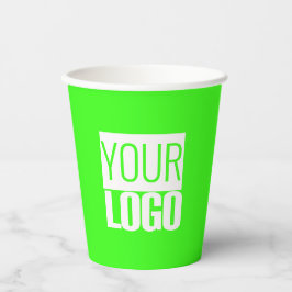 ネオングリーン – ロゴはっきりした紙カップの追加 紙コップ
