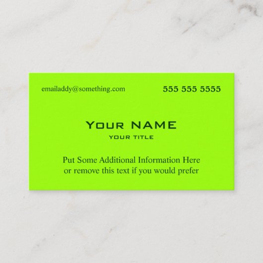 ネオングリーン 名刺 (正面)