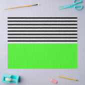 ネオングリーン(白黒ストライプ) 薄葉紙 (クラフト)