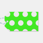 ネオングリーン 白 大きな水玉模様 ギフトタグ (裏面横)
