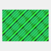 ネオングリーンSci-Fi未来的抽象芸術セントパトリック ラッピングペーパーシート (正面3)
