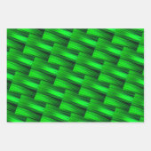 ネオングリーンSci-Fi未来的抽象芸術セントパトリック ラッピングペーパーシート (正面3)
