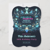 ネオングロウフェアリーパーティーテーマ - ダークフェアリーテイル 招待状 (正面)