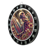 ネオングローとゴールデンサンセットサーファー ダーツボード (正面右)