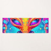 ネオングローと銀河のサイボーグエイリアン ヨガマット (正面(横))