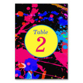 ネオングローイエローピンクパープル絵を描(ばちゃばちゃ)跳ねる、 テーブルナンバー (裏面)