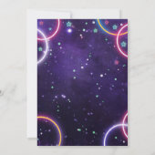 ネオングローインザダークグロー誕生日ガールパーティー 招待状 (裏面)