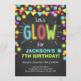 ネオングローインザダーク誕生日招待 招待状