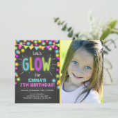 ネオングローインザダーク誕生日招待 招待状 (スタンド正面)