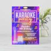 ネオングローカラオケソングミュージカル誕生日パーティー 招待状 (スタンド正面)