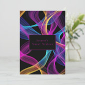 ネオングローカラフルリボン 招待状 (スタンド正面)