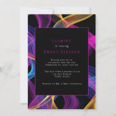 ネオングローカラフルリボン 招待状 (裏面)