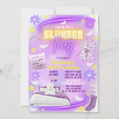 ネオングローガールズスランバースリープバーパジャマパーティー 招待状 (正面)