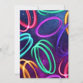 ネオングローガールズバースデーパーティー招待状 招待状 (裏面)