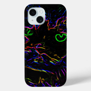 ネオングローキャット iPhone 15ケース
