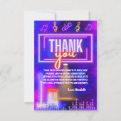 ネオングローサインカラオケバースデーパーティーありがとう カード (正面)