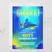 ネオングローシャーク誕生日招待状 招待状 (正面)