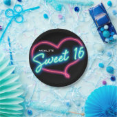 ネオングロースウィート16ハート誕生日パーティー ペーパープレート (パーティー)