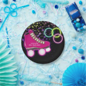 ネオングロースケートバースデーパーティースケートで滑る ペーパープレート (パーティー)