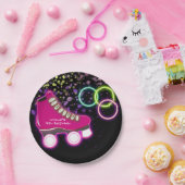 ネオングロースケートバースデーパーティースケートで滑る ペーパープレート (パーティー)