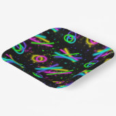 ネオングロースティックシームレスパターンID923 ペーパープレート (傾斜あり)