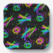 ネオングロースティックシームレスパターンID923 ペーパープレート (正面)