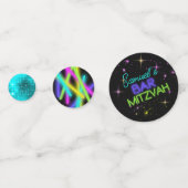 ネオングロースティックバー(ユダヤ教の)バル・ミツバーID991 コンフェッティ (正面)