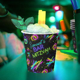 ネオングロースティックバー（ユダヤ教の）バル・ミツバーID991 紙コップ