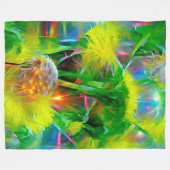 ネオングローダンデオンズインドリームガーデン フリースブランケット (正面(横))