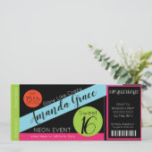 ネオングローチケットSweet sixteen誕生日VIP 招待状 (スタンド正面)