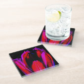 ネオングローチューリップ ガラスコースター (アングル)